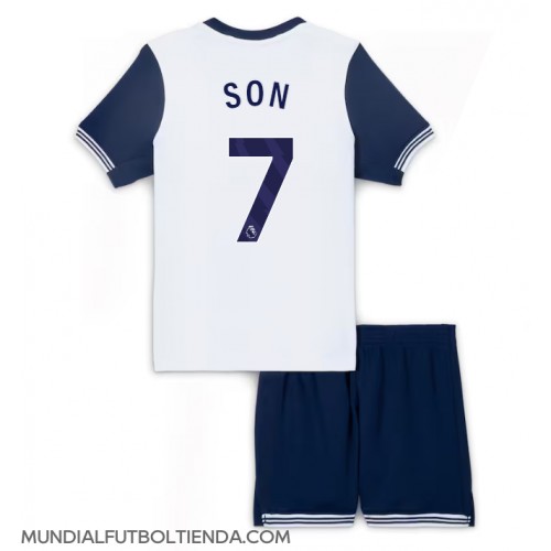 Camiseta Tottenham Hotspur Son Heung-min #7 Primera Equipación Replica 2024-25 para niños mangas cortas (+ Pantalones cortos)